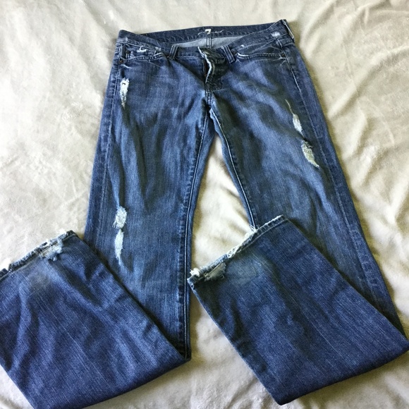 Distressed 7 for all mankind jeans size 28 - Picture 2 of 8